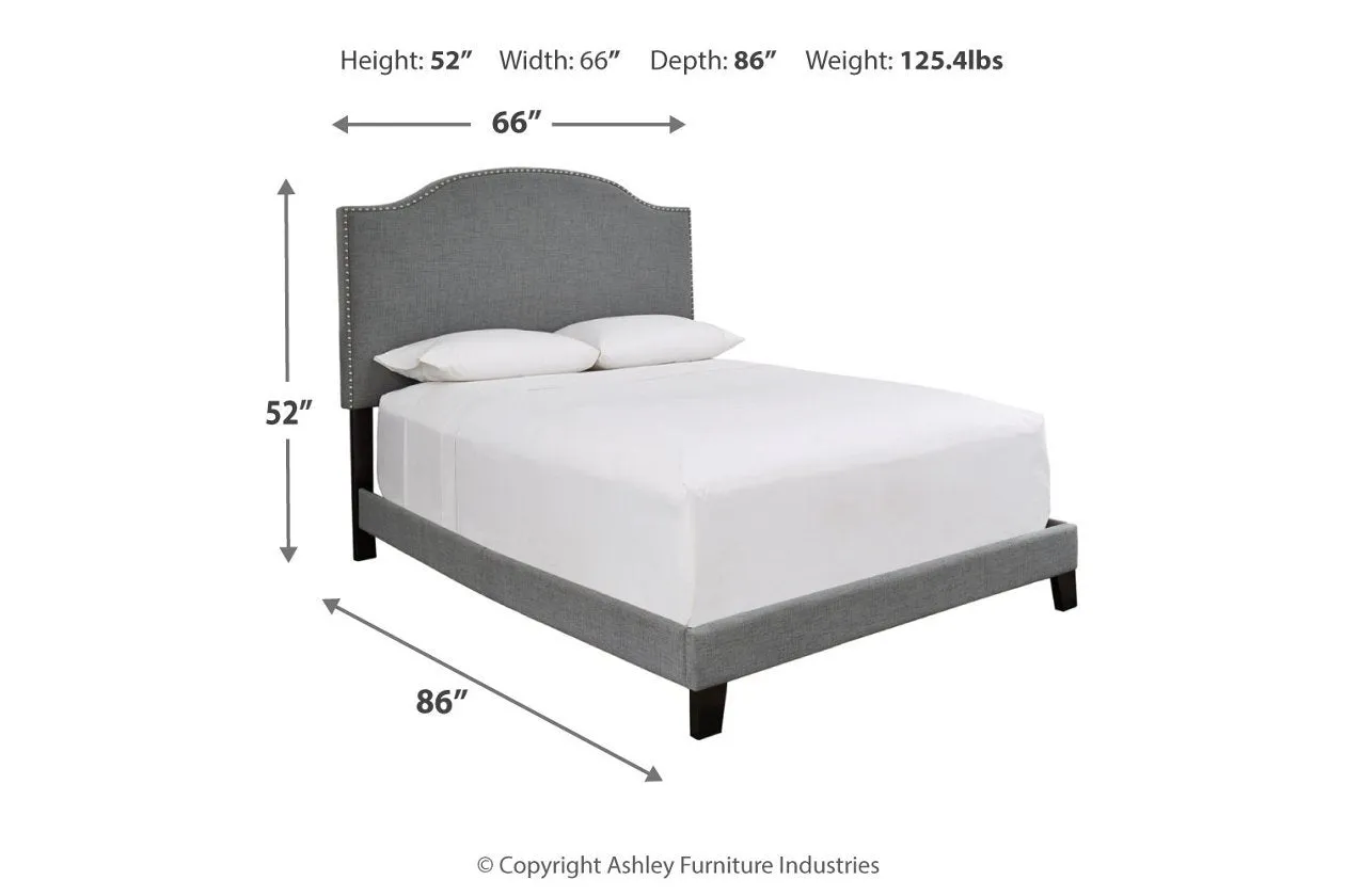 Adelloni Gray Queen Upholstered Bed