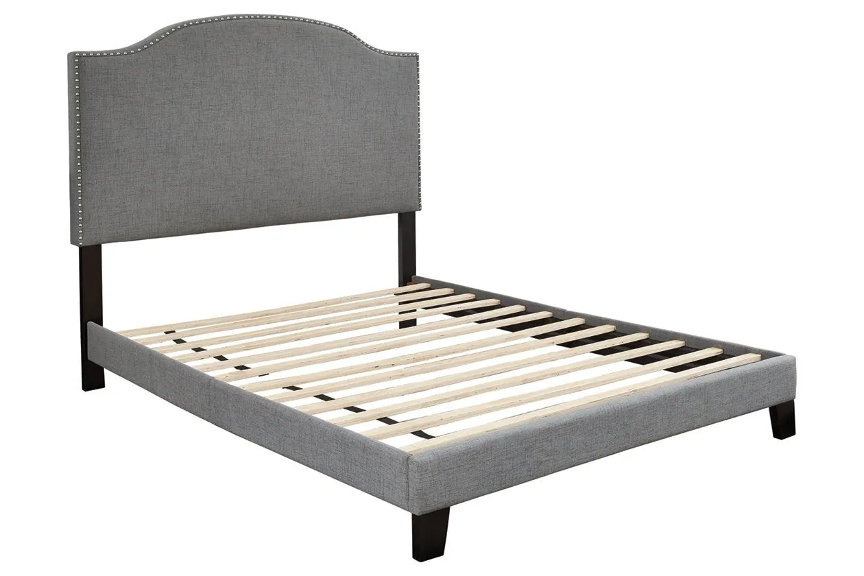 Adelloni Gray Queen Upholstered Bed