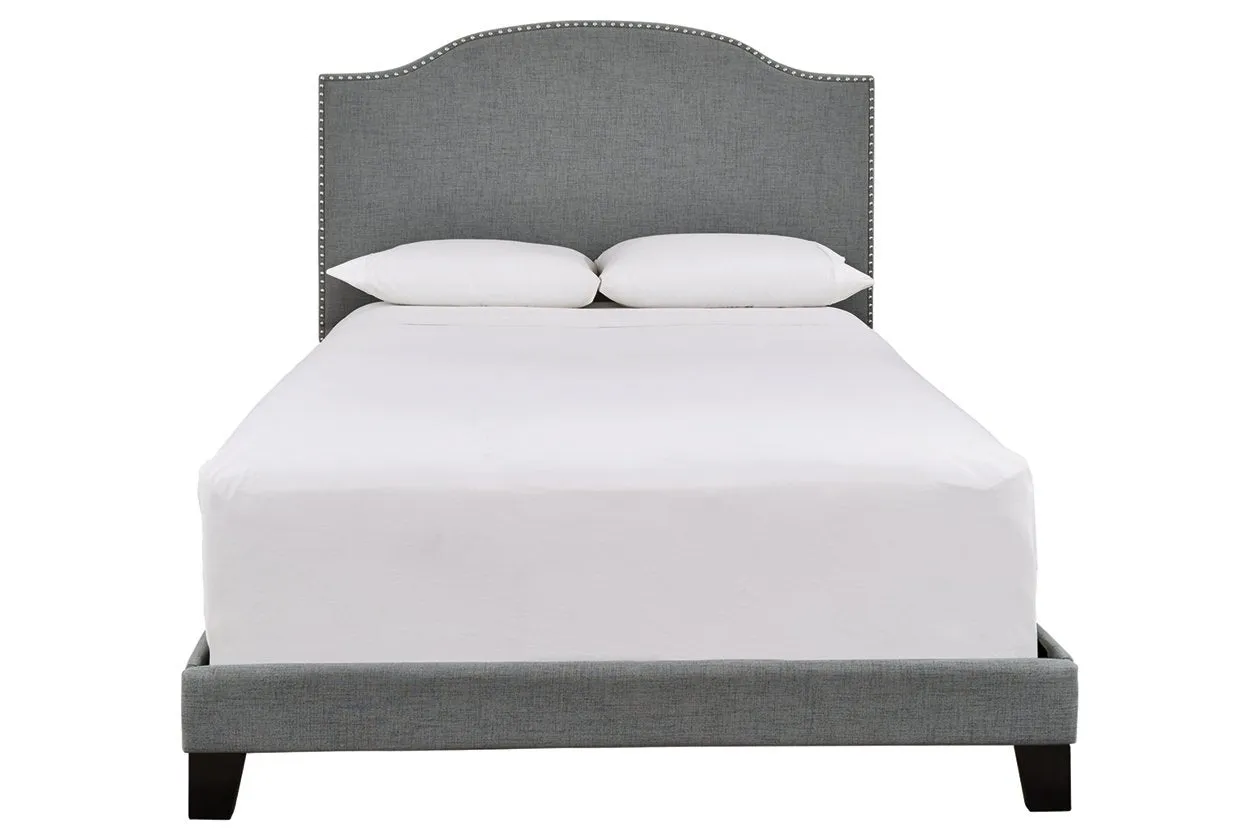 Adelloni Gray Queen Upholstered Bed