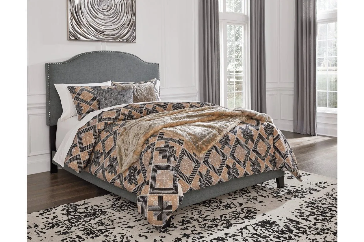 Adelloni Gray Queen Upholstered Bed