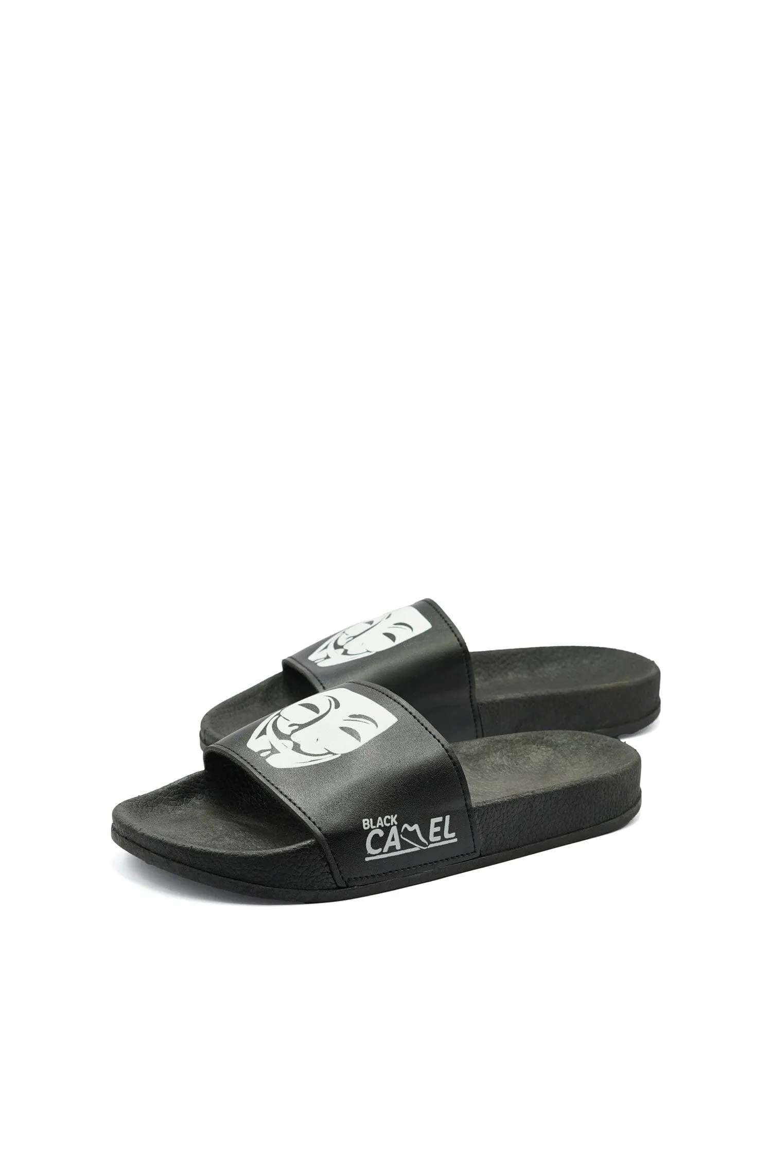 Black Camel Men's Anonymous Printed Slide Slippers