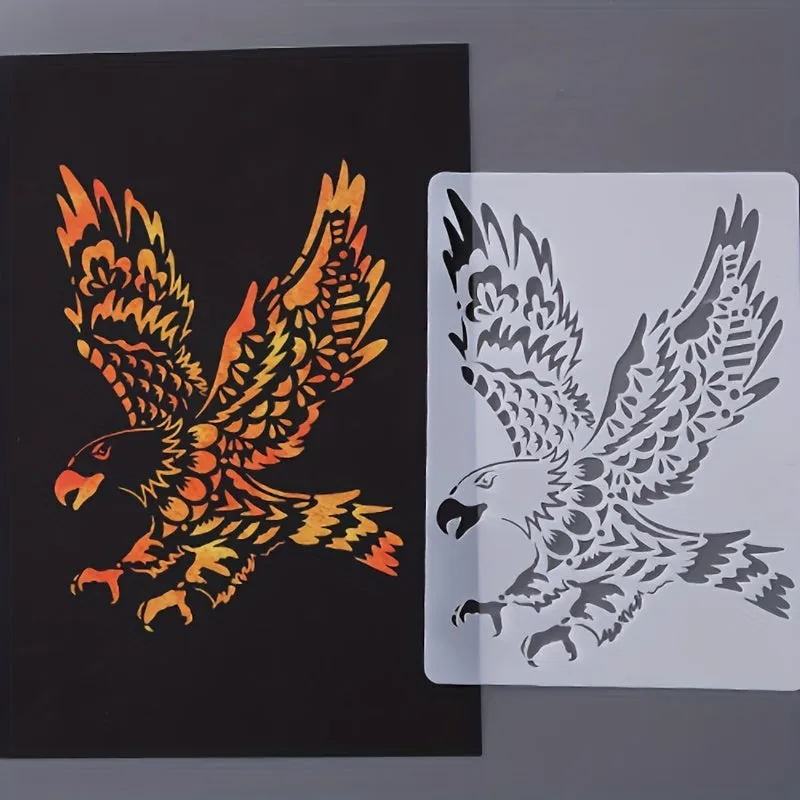 Creative Lace Ruler Hollow Out Animals Scratch Painting Template