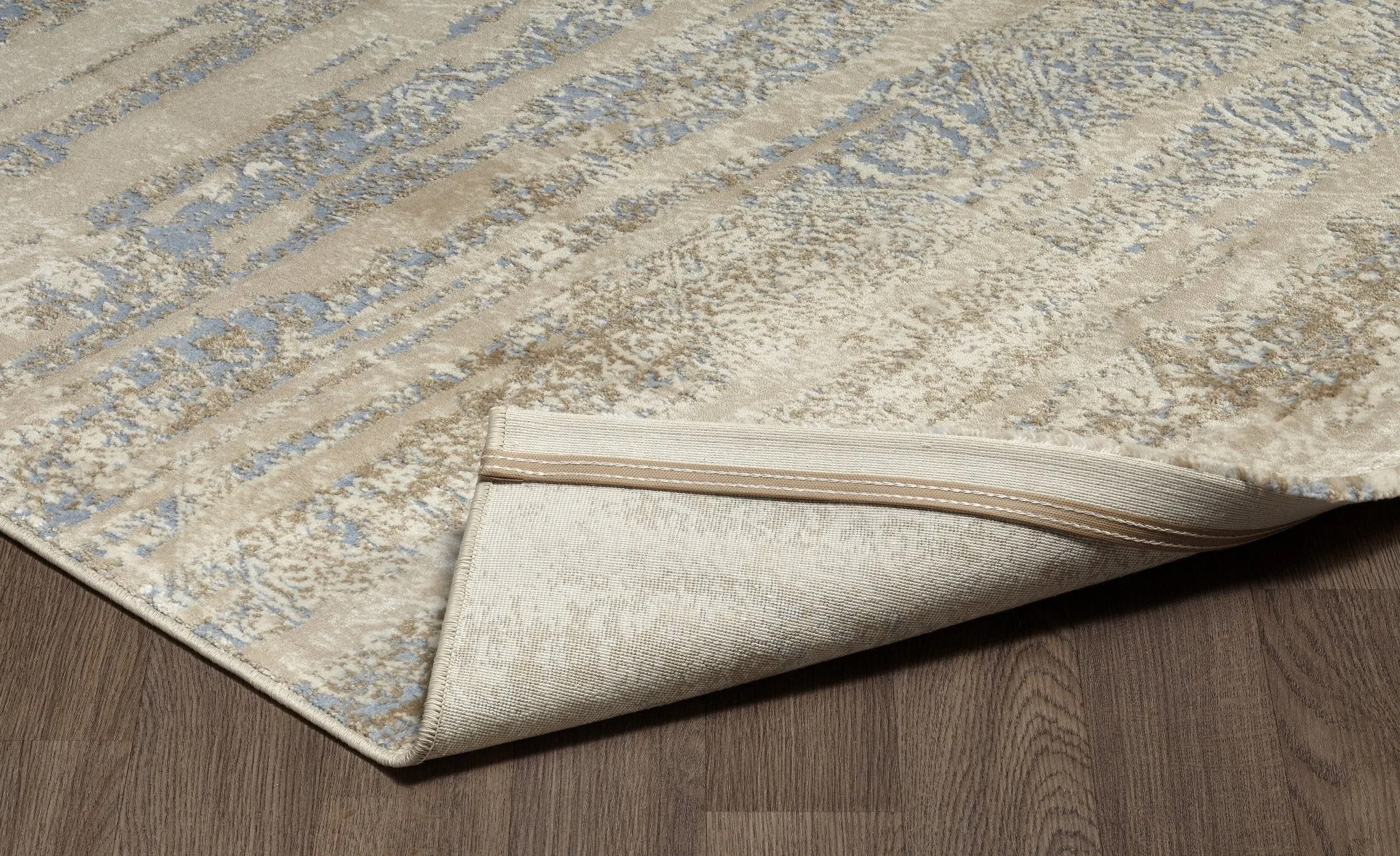 Dark Blue Distressed Abstract Rug