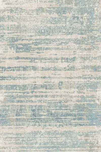 Dark Blue Distressed Abstract Rug