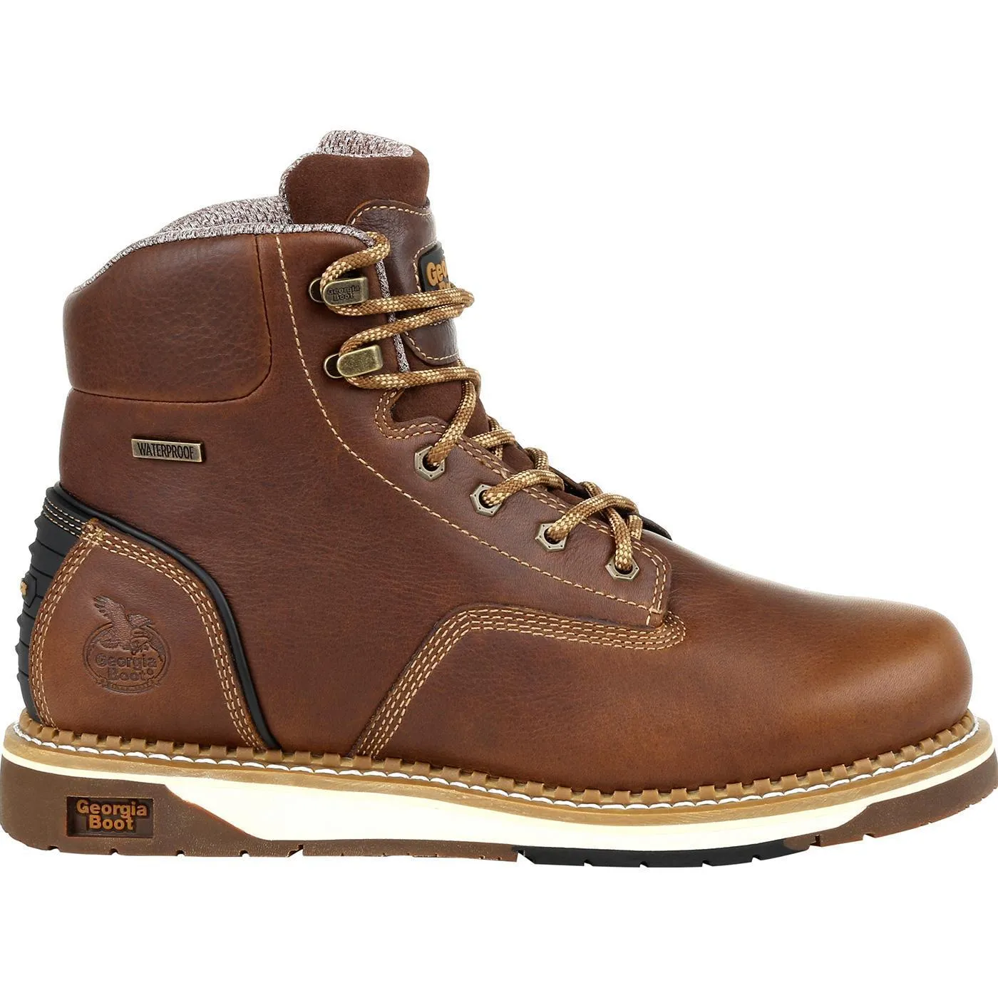 Georgia Men's - 6" Waterproof Amp LT Wedge - Round Soft Toe