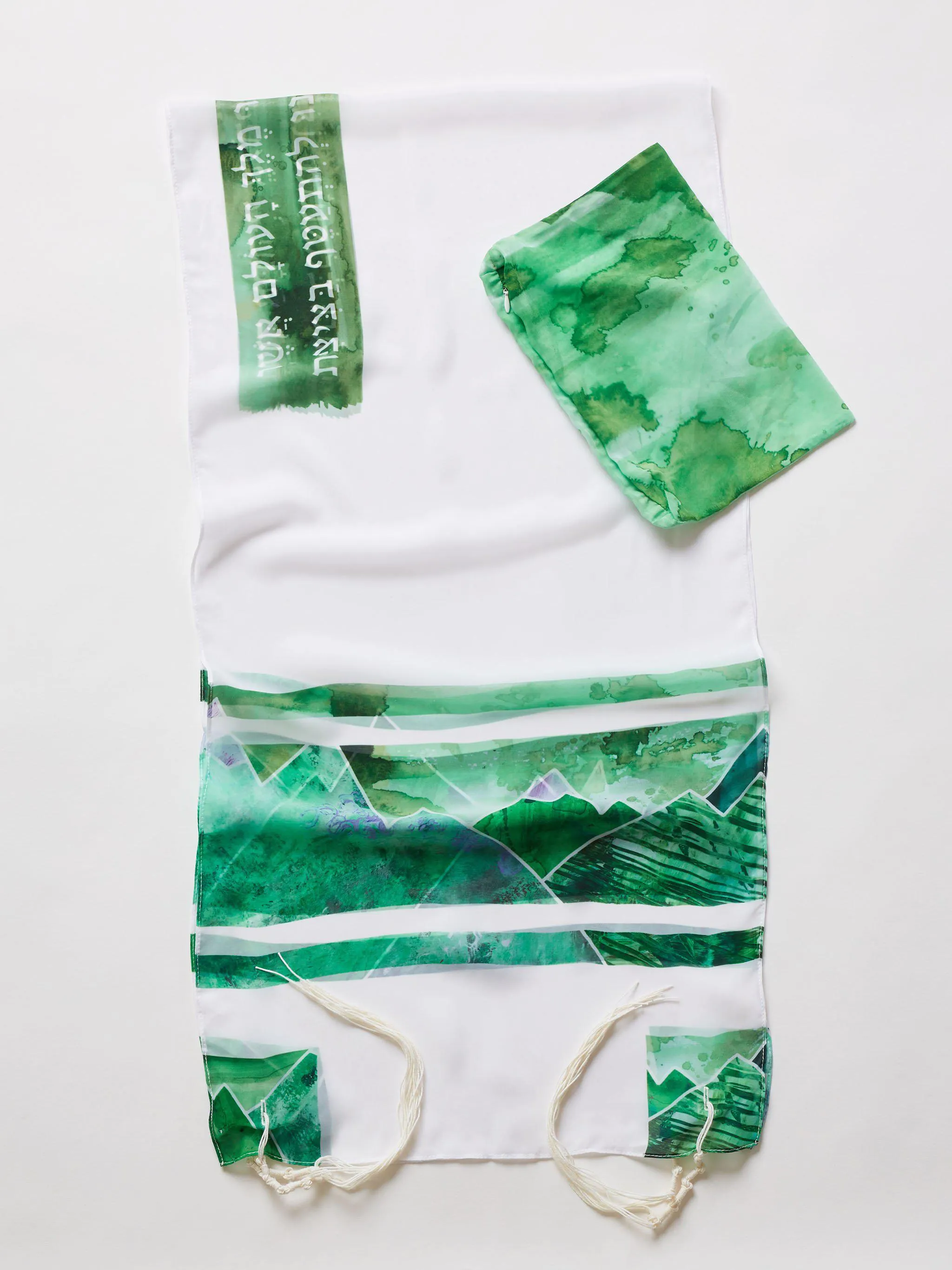 Green Mountain Tallit by Sara Resnik