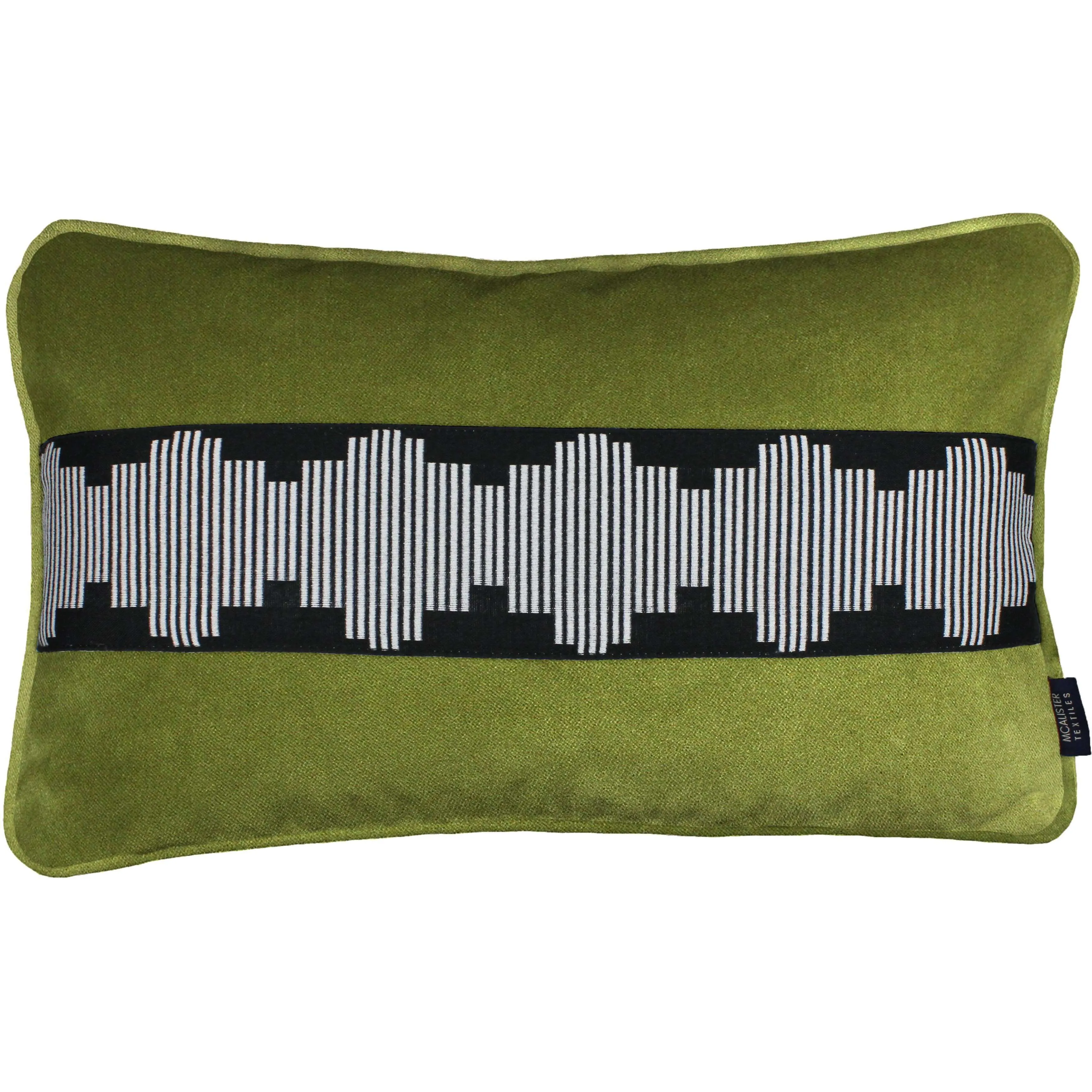 Maya Striped Lime Green Velvet Pillow