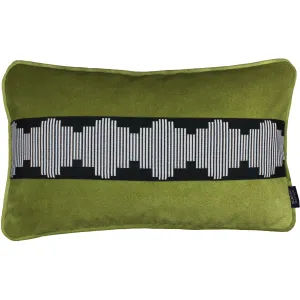 Maya Striped Lime Green Velvet Pillow