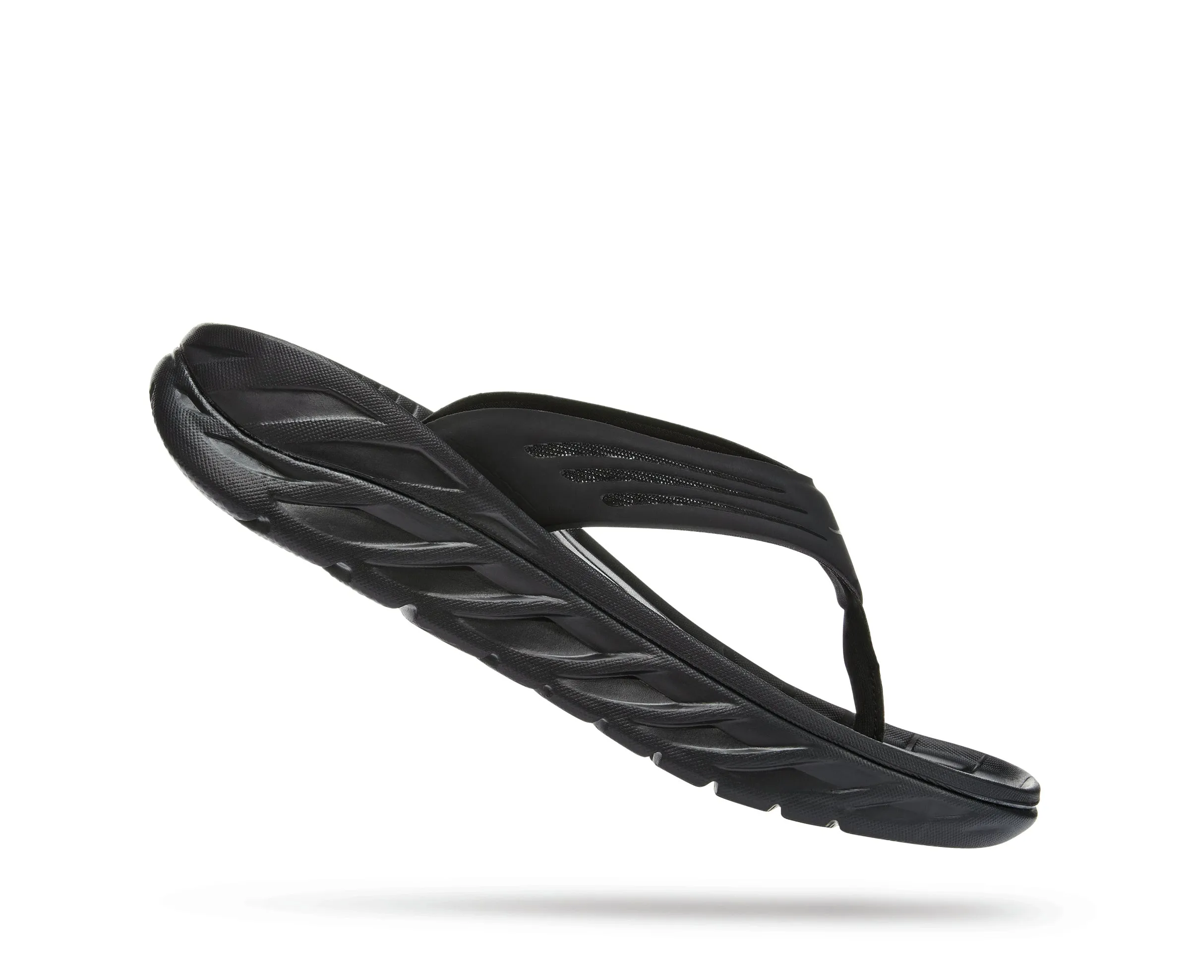 Men's Hoka Ora Recovery Flip Color: Black/Dark Gull Grey