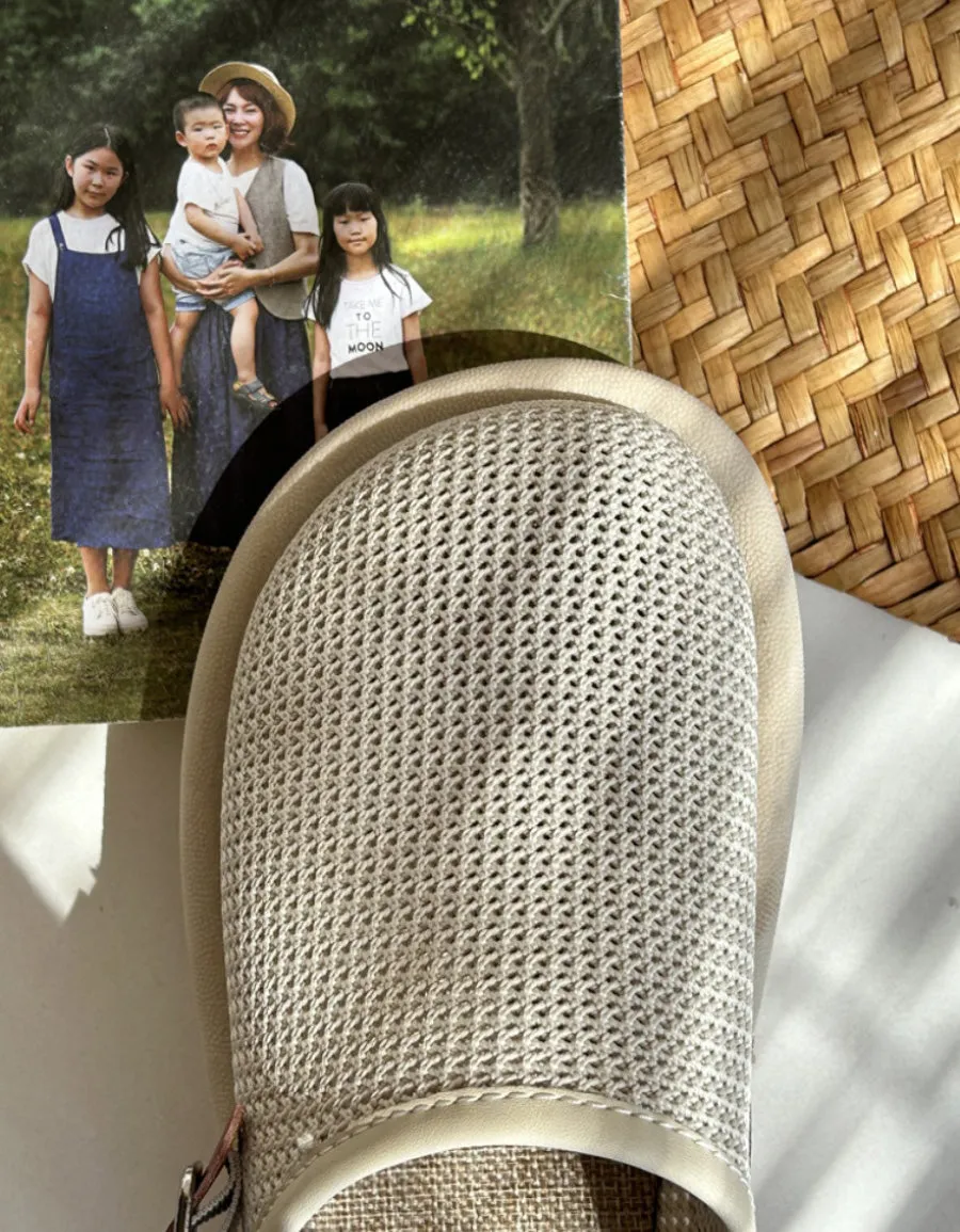Mesh Cotton Linen Wide Toe Box Slingback Sandals