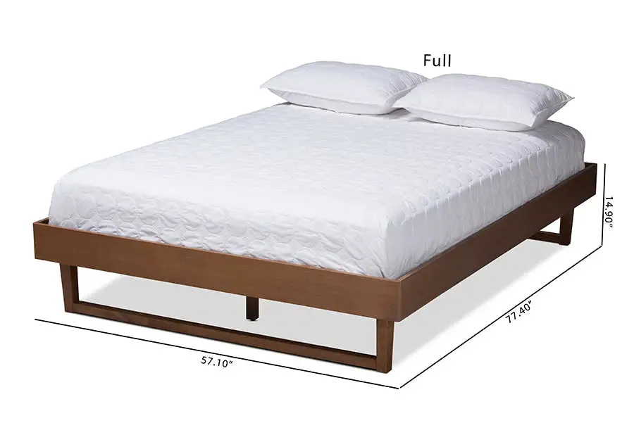 Quinn Walnut Brown Wood Platform Bed (Full)