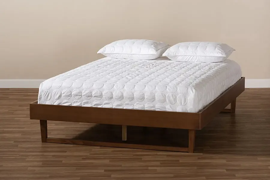Quinn Walnut Brown Wood Platform Bed (Full)